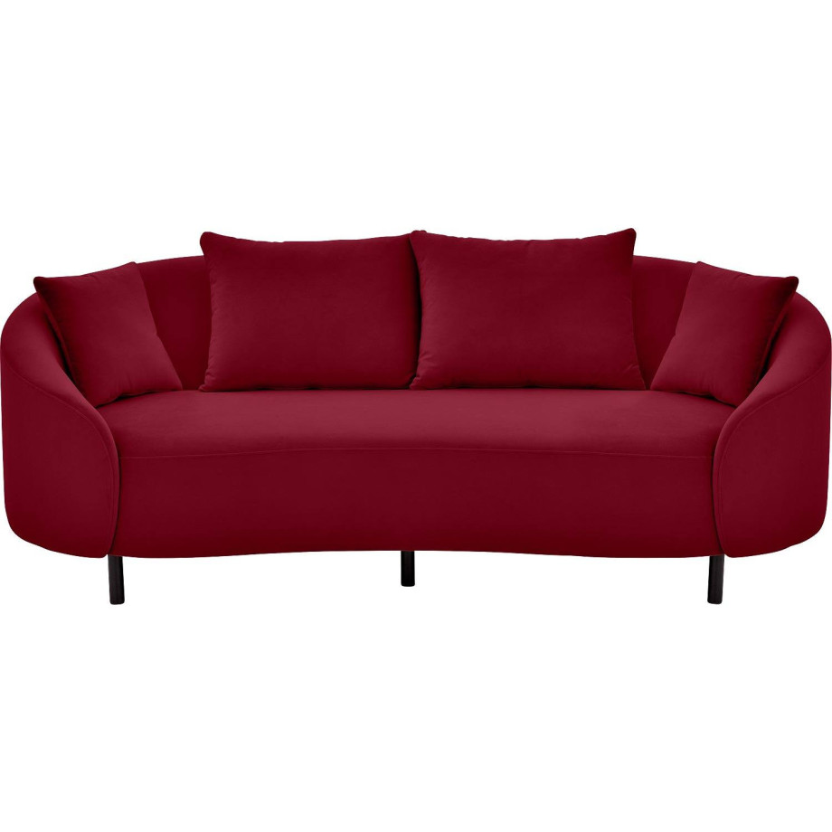 Goossens Bank Ragnar rood, stof, 2,5-zits, modern design afbeelding 1