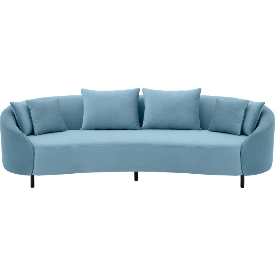 Goossens Bank Ragnar blauw, stof, 3,5-zits, modern design afbeelding 1