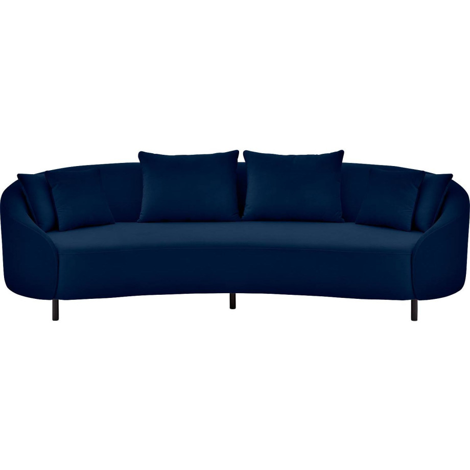 Goossens Bank Ragnar blauw, stof, 3,5-zits, modern design afbeelding 1