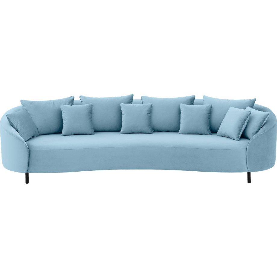 Goossens Bank Ragnar blauw, stof, 4-zits, modern design afbeelding 1