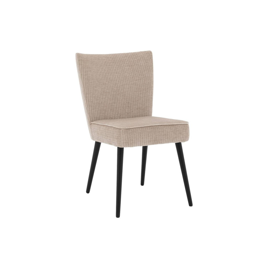 Goossens Eetkamerstoel Rob beige stof leuning, urban industrieel Goossens Eetkamerstoel Rob beige stof leuning, urban industrieel afbeelding 1