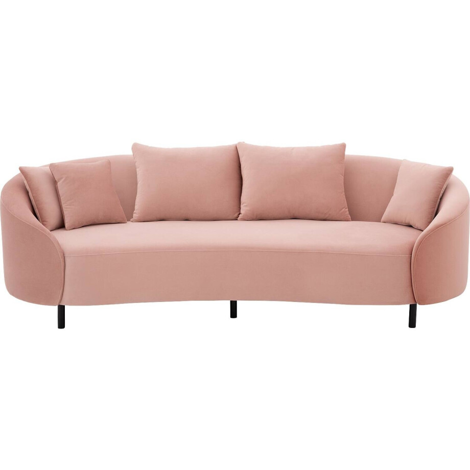 Goossens Bank Ragnar roze, stof, 3-zits, modern design afbeelding 1