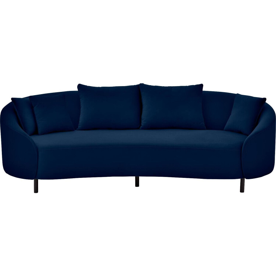 Goossens Bank Ragnar blauw, stof, 3-zits, modern design Goossens Bank Ragnar blauw, stof, 3-zits, modern design afbeelding 1