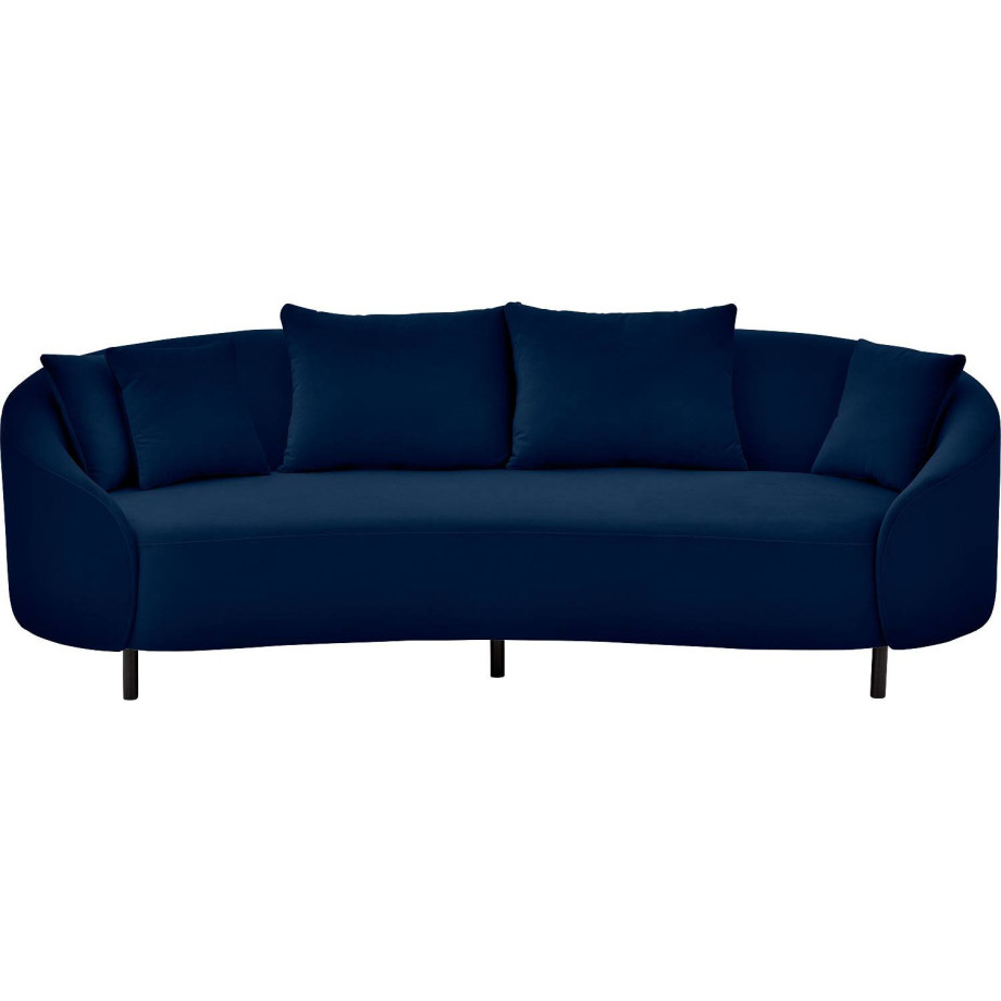 Goossens Bank Ragnar blauw, stof, 3-zits, modern design afbeelding 1