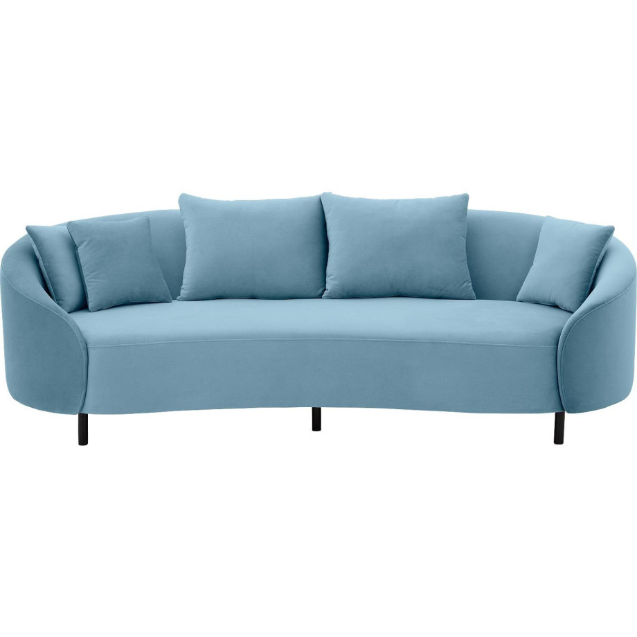 Goossens Bank Ragnar blauw, stof, 3-zits, modern design afbeelding 1