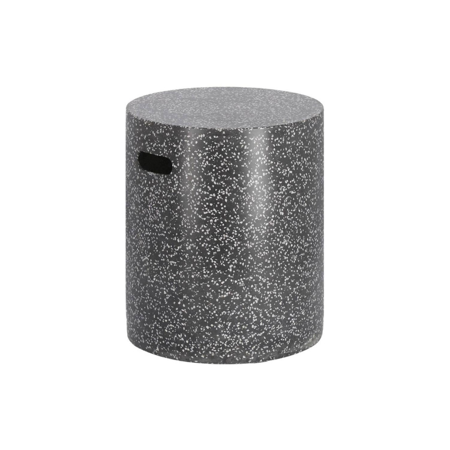 Kave Home Kave Home Tuinmeubel Jenell, Jenell kruk zwart terrazzo Ø 35 cm afbeelding 