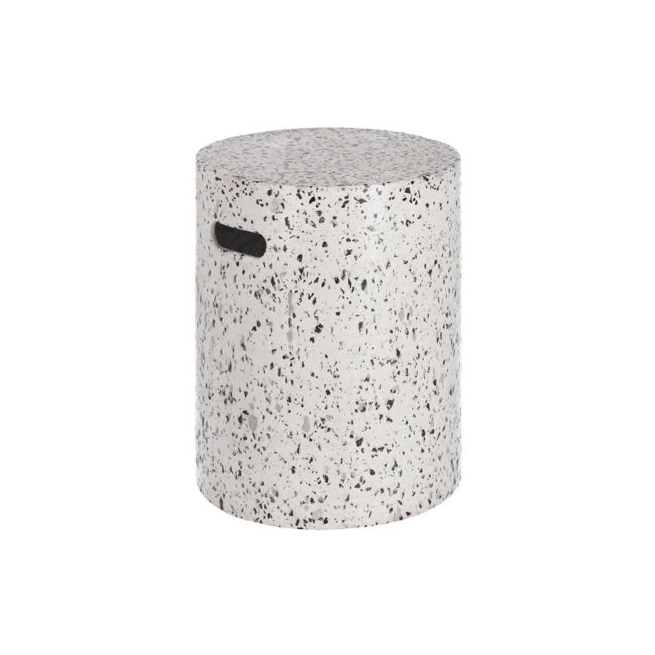 Kave Home Kave Home Tuinmeubel Jenell, Jenell kruk wit terrazzo Ø 35 cm afbeelding 