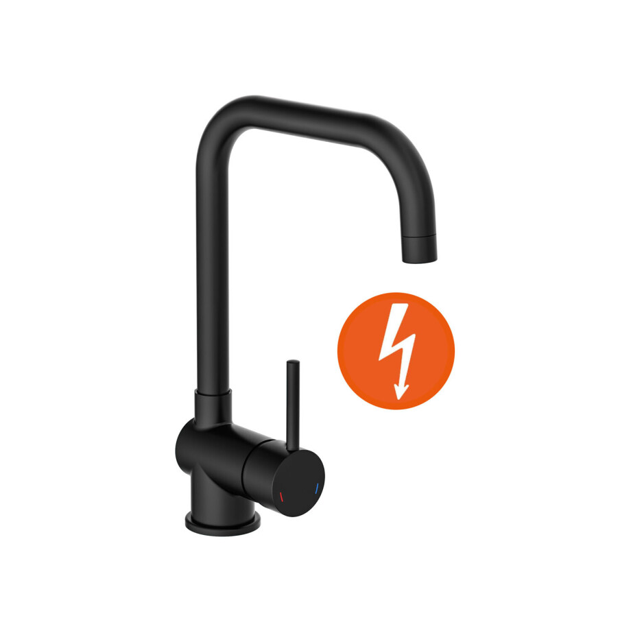 Eisl Keukenkraan Futura lagedrukarmatuur, met eenhendelmengkraan (Zwart) Eisl Keukenkraan Futura lagedrukarmatuur, met eenhendelmengkraan (Zwart) afbeelding 1