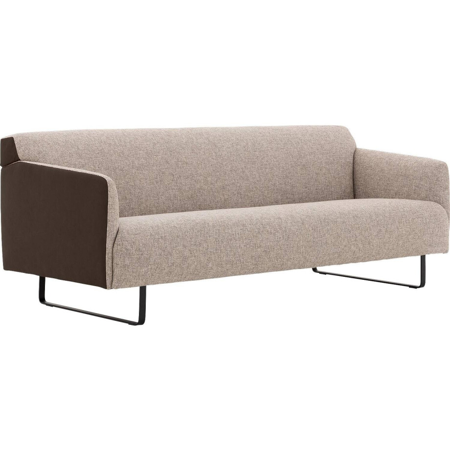 Goossens Excellent Bank Montreal bruin, leer, 3-zits, modern design afbeelding 1