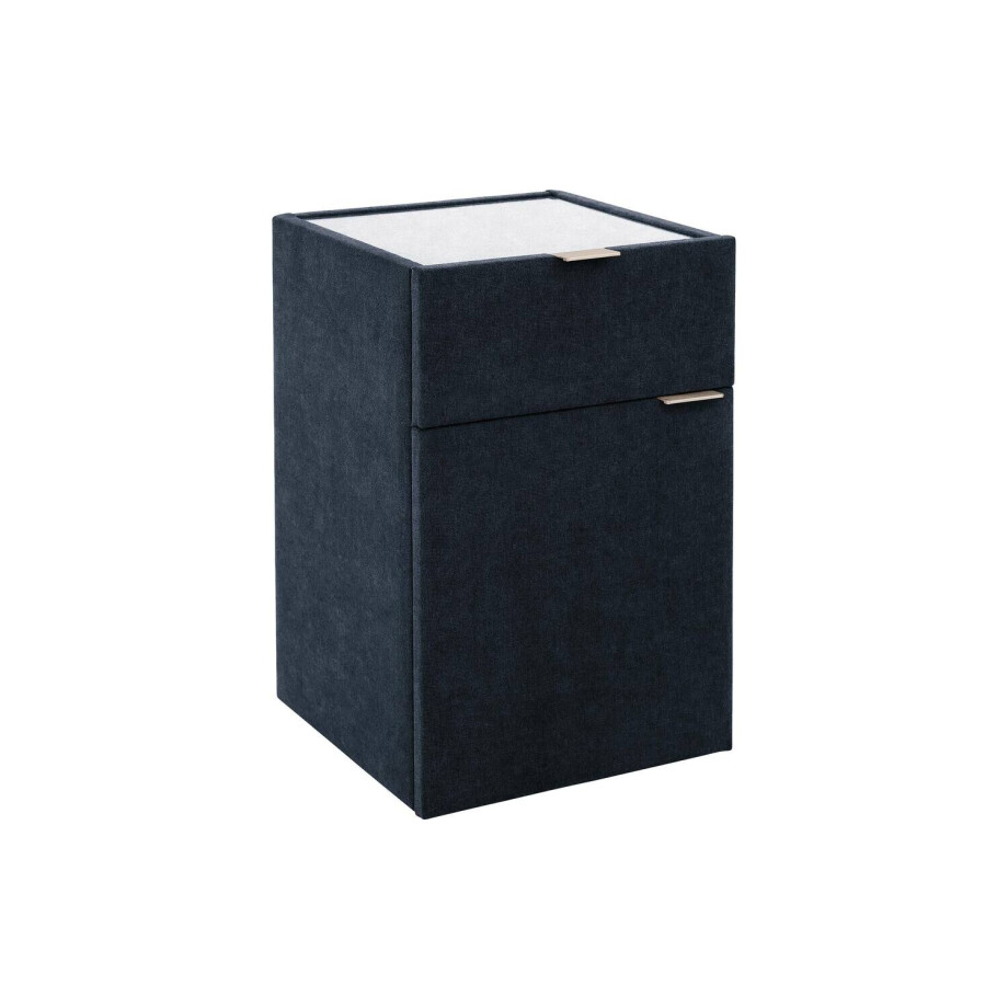 Goossens Nachtkastje Briljant Luxe, 1 deur links, 1 lade, met inleg glasblad Goossens Nachtkastje Briljant Luxe, 1 deur links, 1 lade, met inleg glasblad afbeelding 1