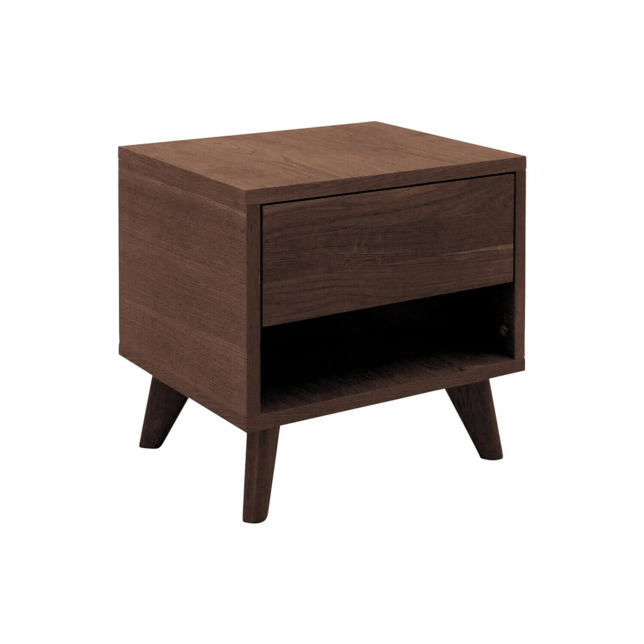 Goossens Nachtkastje Cosima, 1 lade en open vak afbeelding 1