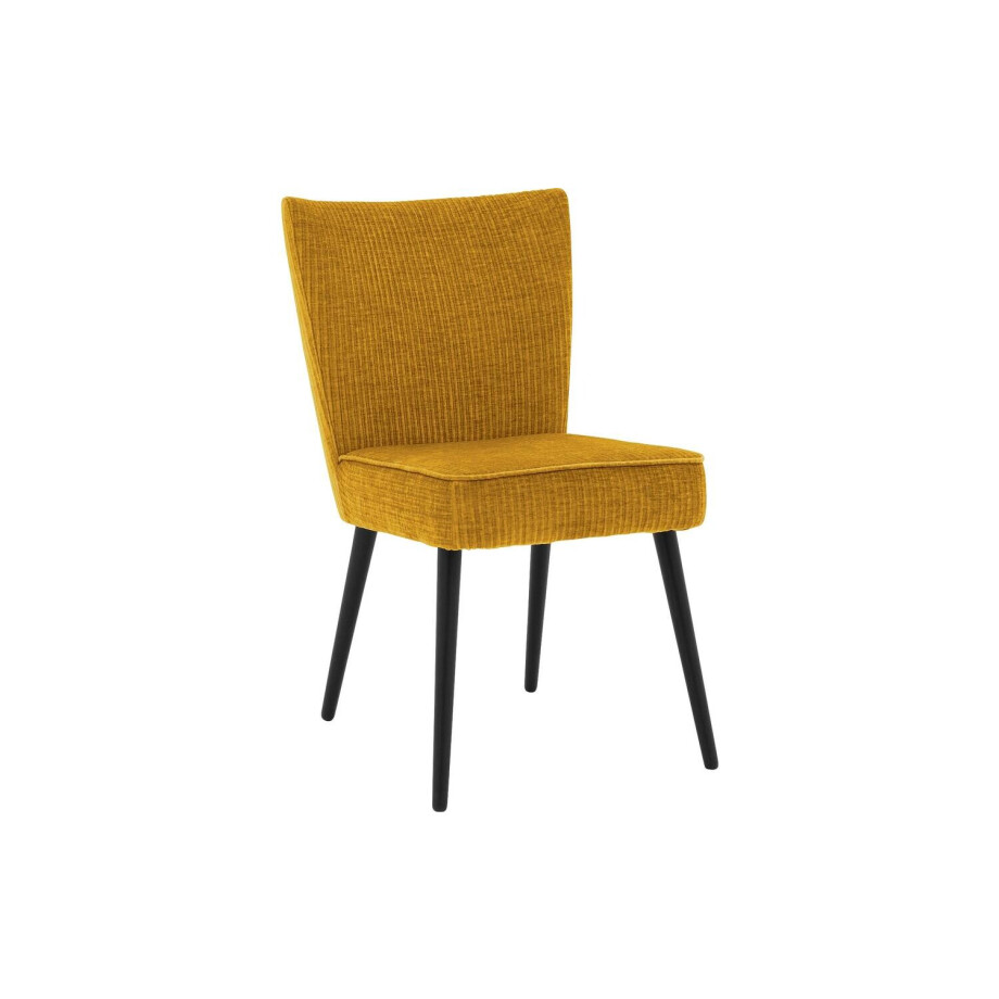 Goossens Eetkamerstoel Rob geel stof leuning, urban industrieel Goossens Eetkamerstoel Rob geel stof leuning, urban industrieel afbeelding 1