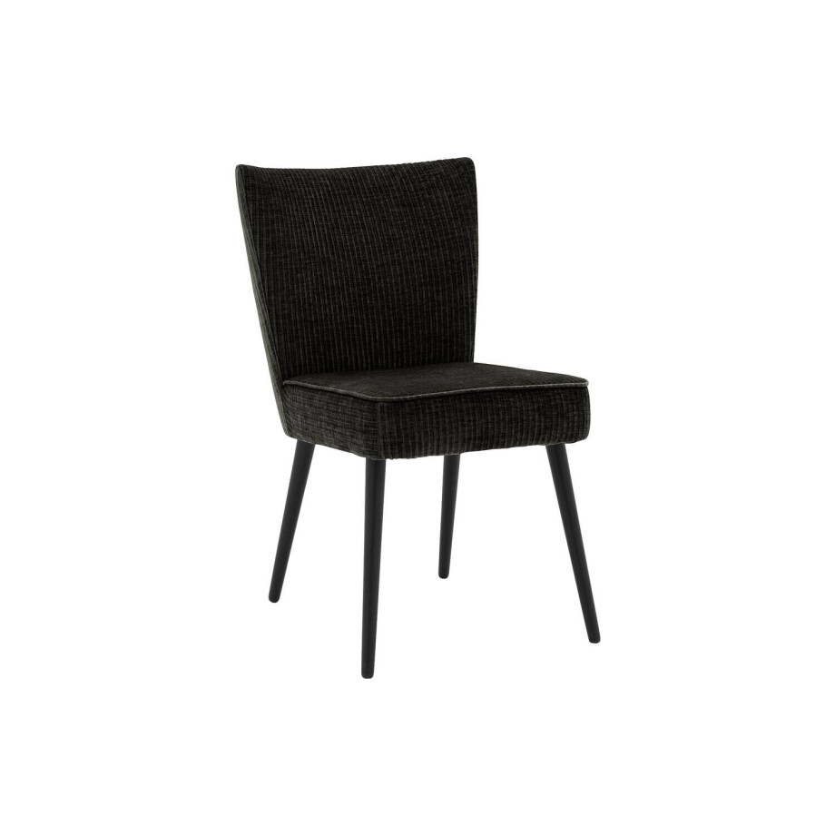 Goossens Eetkamerstoel Rob zwart stof leuning, urban industrieel Goossens Eetkamerstoel Rob zwart stof leuning, urban industrieel afbeelding 1