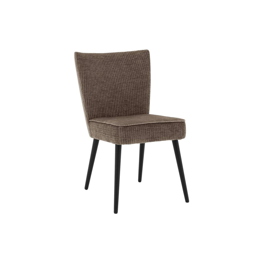 Goossens Eetkamerstoel Rob bruin stof leuning, urban industrieel Goossens Eetkamerstoel Rob bruin stof leuning, urban industrieel afbeelding 1