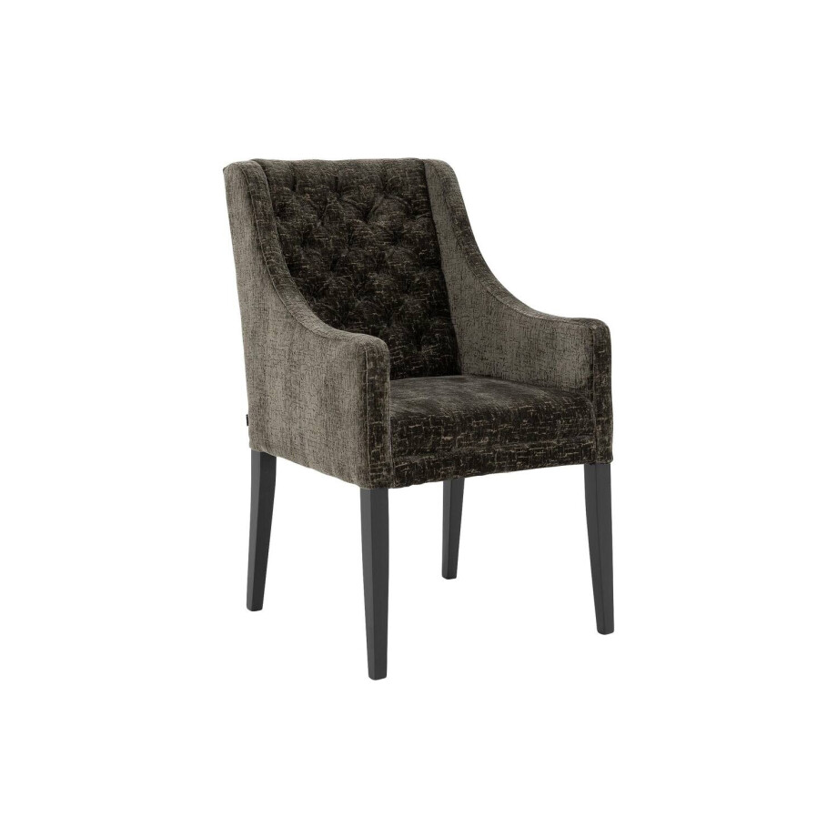 Goossens Eetkamerstoel Pearl groen stof met armleuning, stijlvol landelijk Goossens Eetkamerstoel Pearl groen stof met armleuning, stijlvol landelijk afbeelding 1