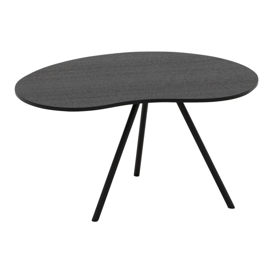 Goossens Salontafel Saya organisch, hout eiken zwart, modern design, 79 x 36 x 61 cm afbeelding 1