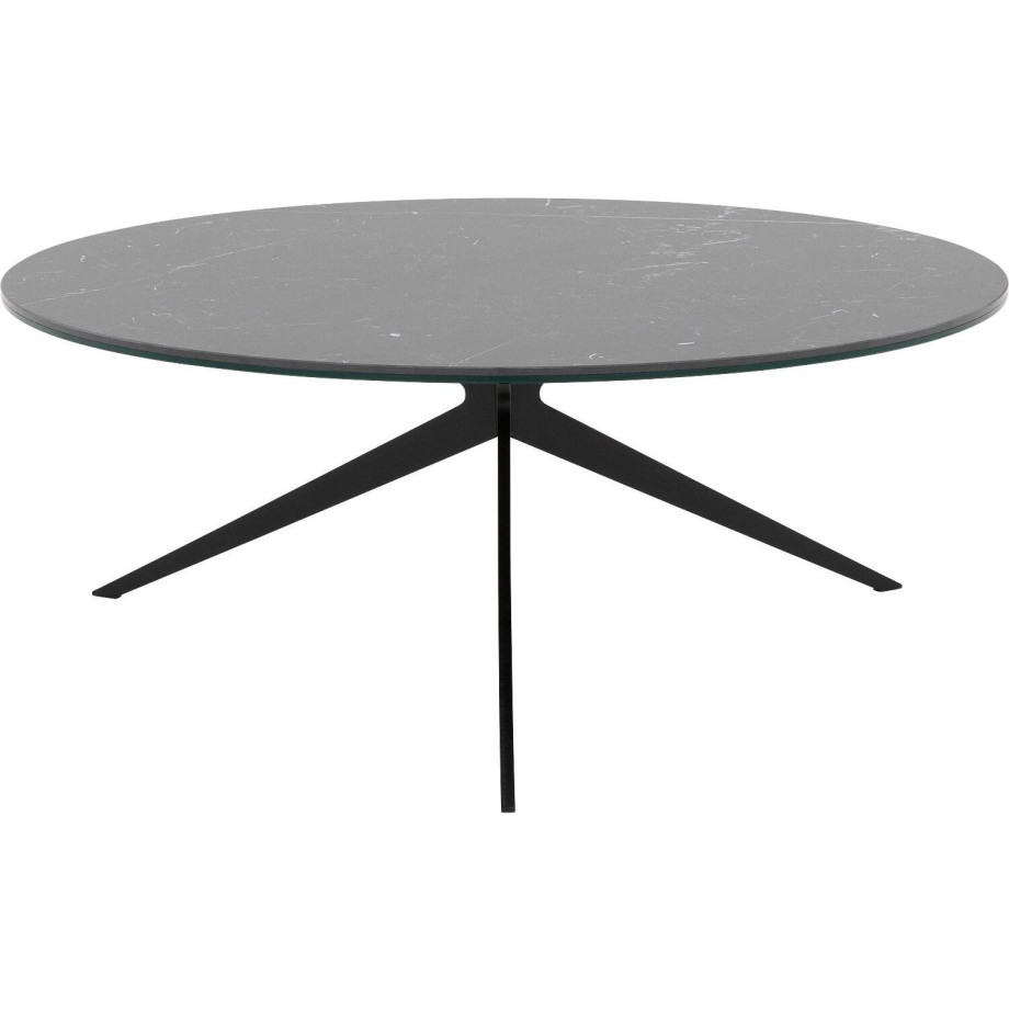 Goossens Excellent Salontafel Cipressen rond, keramiek zwart, modern design, 80 x 32 x 80 cm afbeelding 1