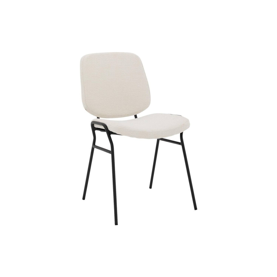 Goossens Eetkamerstoel Hjalmar wit stof leuning, modern design Goossens Eetkamerstoel Hjalmar wit stof leuning, modern design afbeelding 1