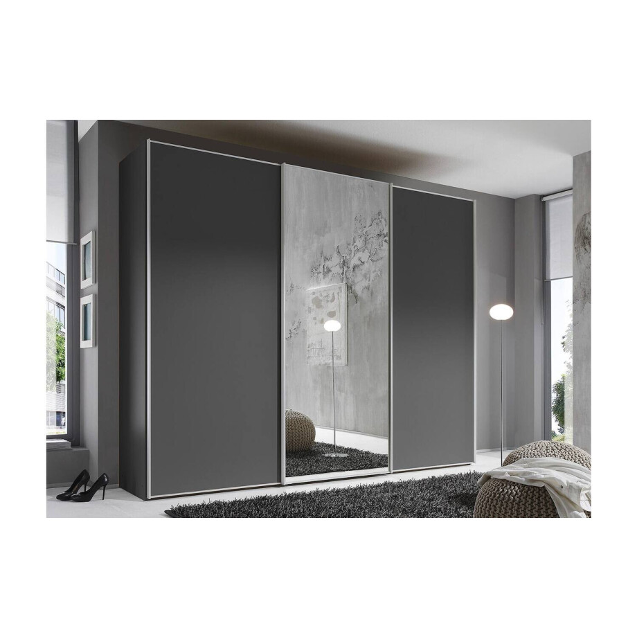 Goossens Kledingkast Big Choice Type 01 163, Slaapkamerkast 249 cm breed, 240 cm hoog, 2 schuifdeuren en 1glas schuifdeur midden Goossens Kledingkast Big Choice Type 01 163, Slaapkamerkast 249 cm breed, 240 cm hoog, 2 schuifdeuren en 1glas schuifdeur midden afbeelding 1