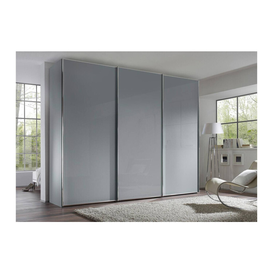 Goossens Kledingkast Big Choice Type 01 163, Slaapkamerkast 280 cm breed, 222 cm hoog, 3 glas schuifdeuren Goossens Kledingkast Big Choice Type 01 163, Slaapkamerkast 280 cm breed, 222 cm hoog, 3 glas schuifdeuren afbeelding 1