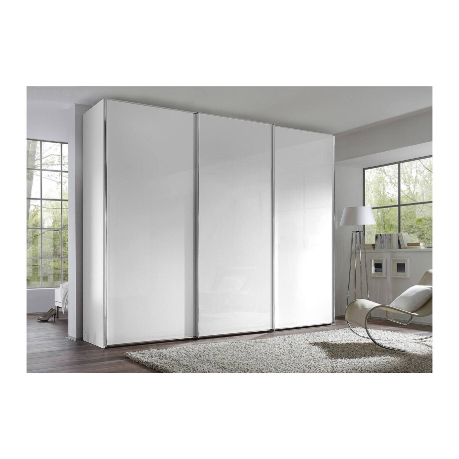 Goossens Kledingkast Big Choice Type 01 163, Slaapkamerkast 280 cm breed, 222 cm hoog, 3 glas schuifdeuren afbeelding 1