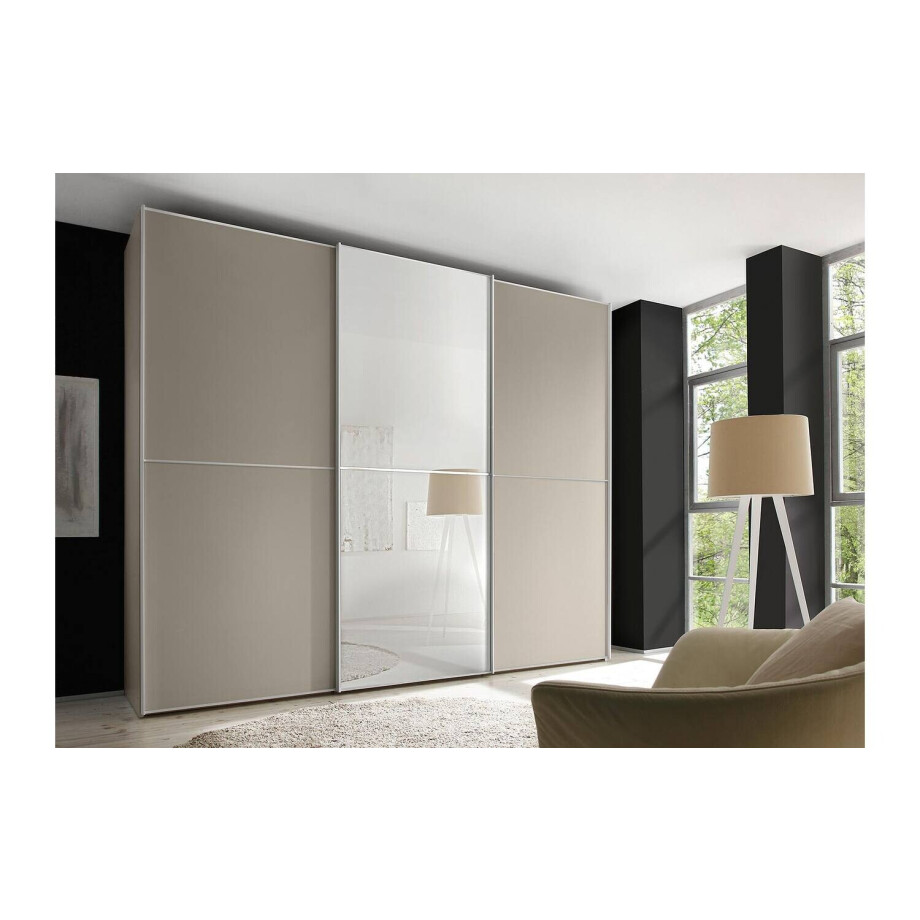 Goossens Kledingkast Big Choice Type 41 163, Slaapkamerkast 249 cm breed, 222 cm hoog, 2 schuifdeuren en 1 glas schuifdeur midden Goossens Kledingkast Big Choice Type 41 163, Slaapkamerkast 249 cm breed, 222 cm hoog, 2 schuifdeuren en 1 glas schuifdeur midden afbeelding 1