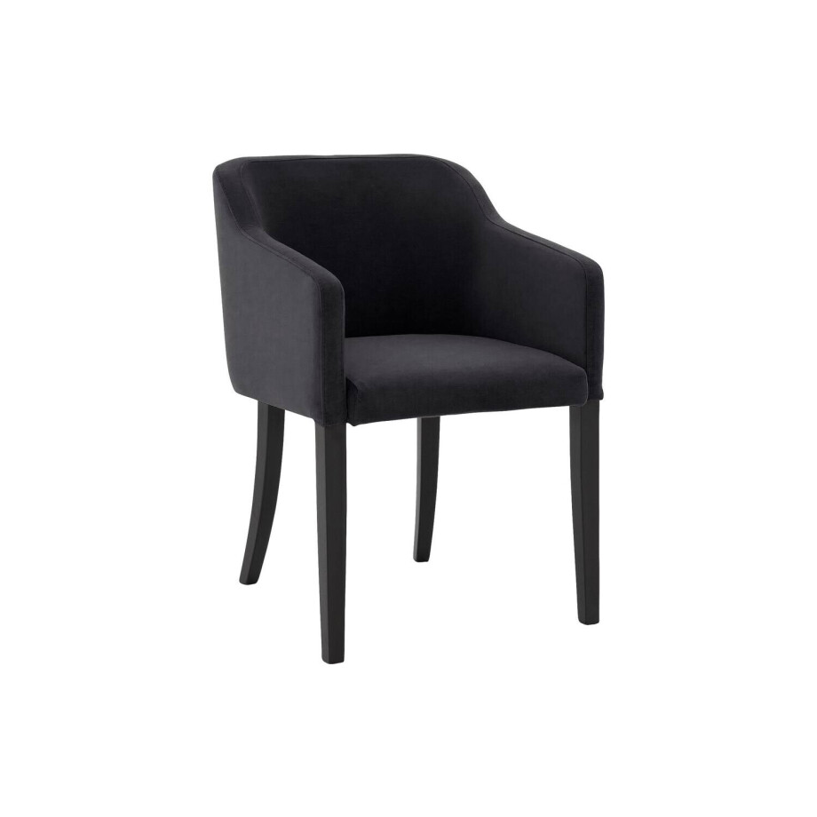 Goossens Eetkamerstoel Peda antraciet velvet stof met armleuning, elegant chic afbeelding 1