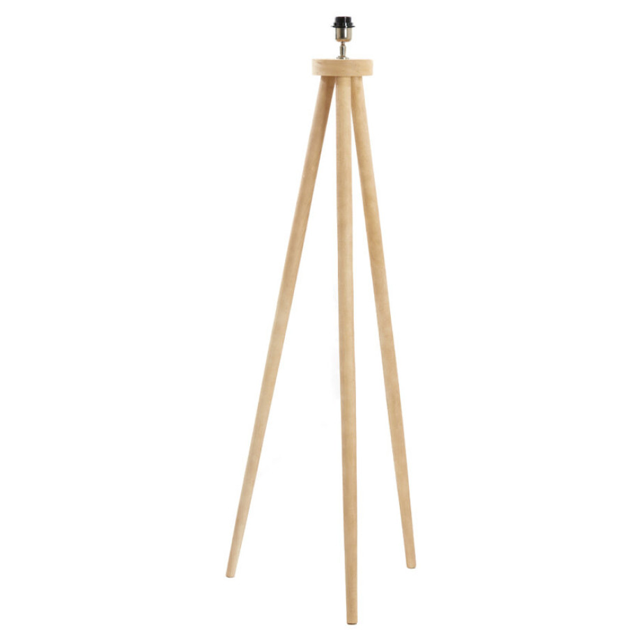 Light & Living Vloerlamp 'Ilias' Mangohout, 122cm, kleur Naturel (excl. kap) afbeelding 1