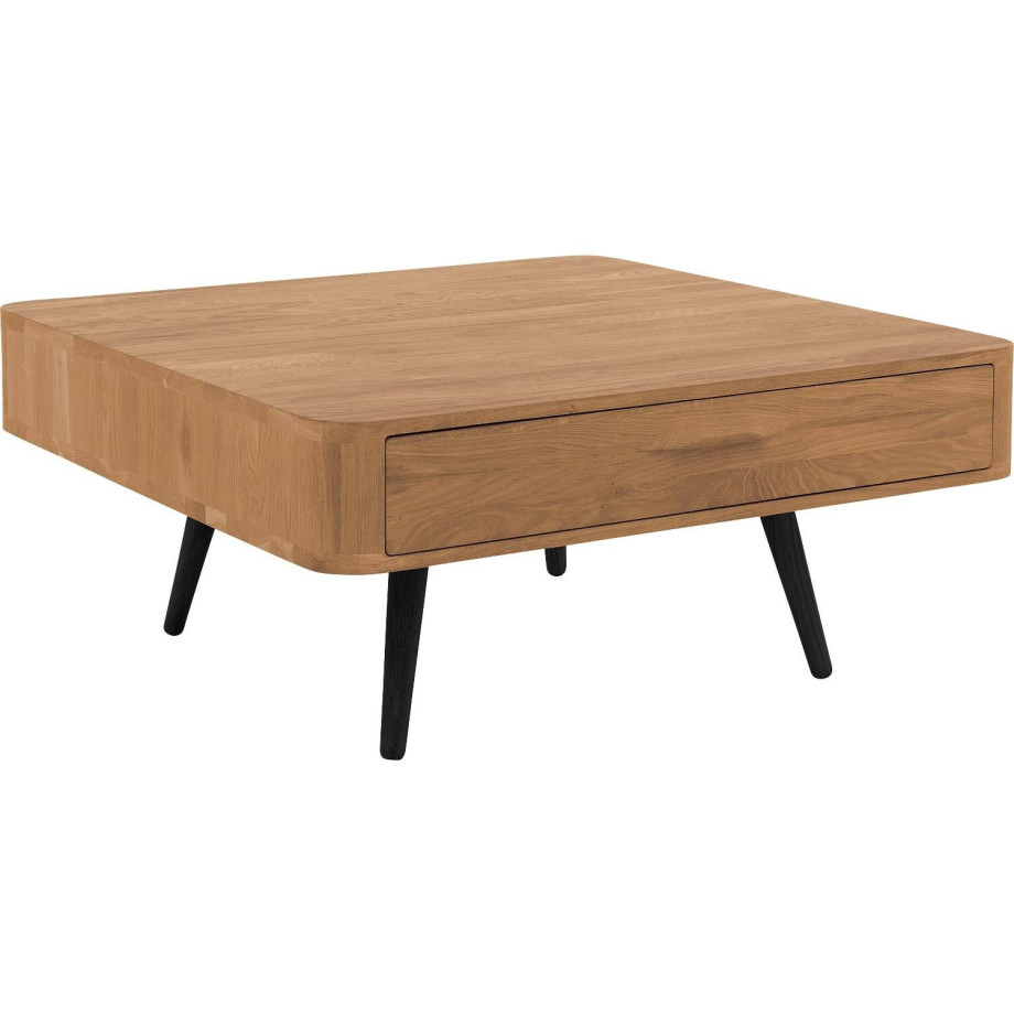 Goossens Salontafel Bjarte vierkant, hout eiken blank, stijlvol landelijk, 90 x 40 x 90 cm afbeelding 1