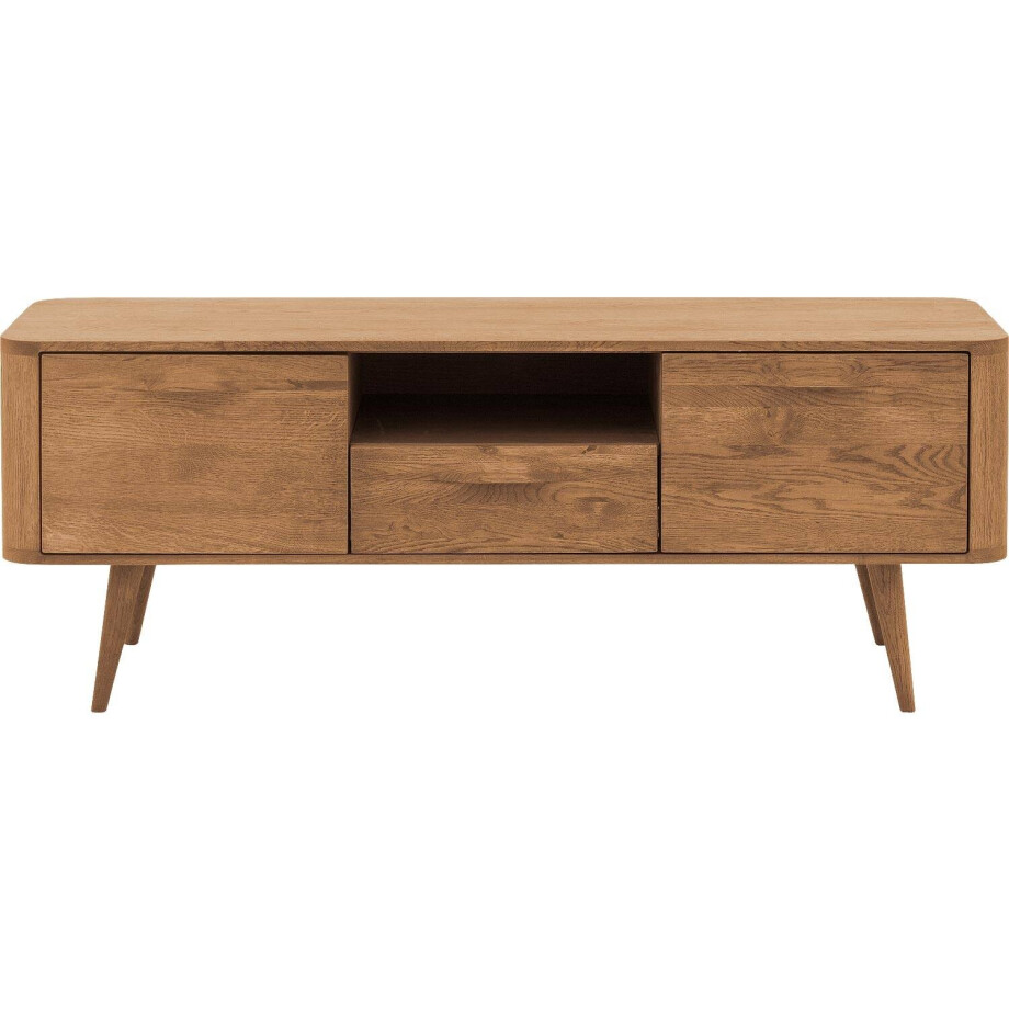 Goossens Tv Meubel Bjarte, 2 deuren 1 lade 1 open vak 135 cm breed Goossens Tv Meubel Bjarte, 2 deuren 1 lade 1 open vak 135 cm breed afbeelding 1