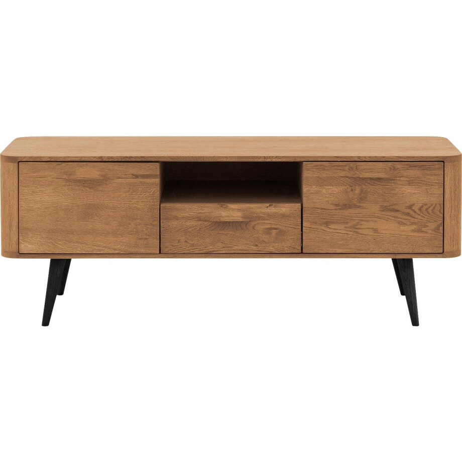 Goossens Tv Meubel Bjarte, 2 deuren 1 lade 1 open vak 135 cm breed Goossens Tv Meubel Bjarte, 2 deuren 1 lade 1 open vak 135 cm breed afbeelding 1