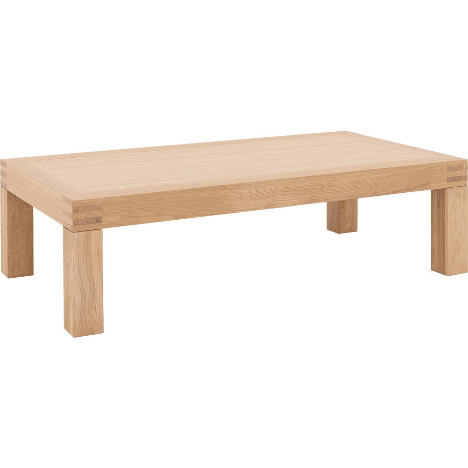 Goossens Salontafel Clear rechthoekig, hout eiken onbewerkt, stijlvol landelijk, 140 x 40 x 75 cm afbeelding 1