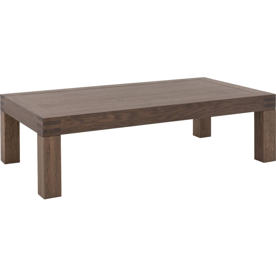 Goossens Salontafel Clear rechthoekig, hout eiken donker bruin, stijlvol landelijk, 140 x 40 x 75 cm afbeelding 1