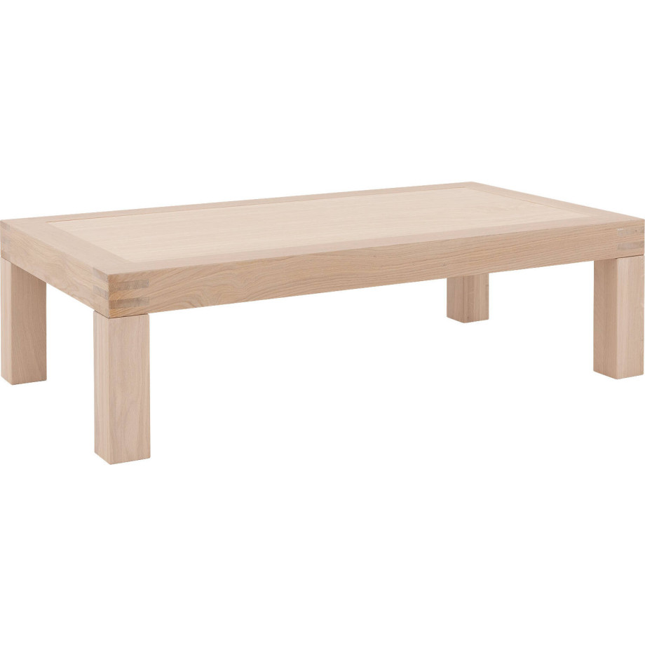 Goossens Salontafel Clear rechthoekig, hout eiken wit, stijlvol landelijk, 140 x 40 x 75 cm afbeelding 1