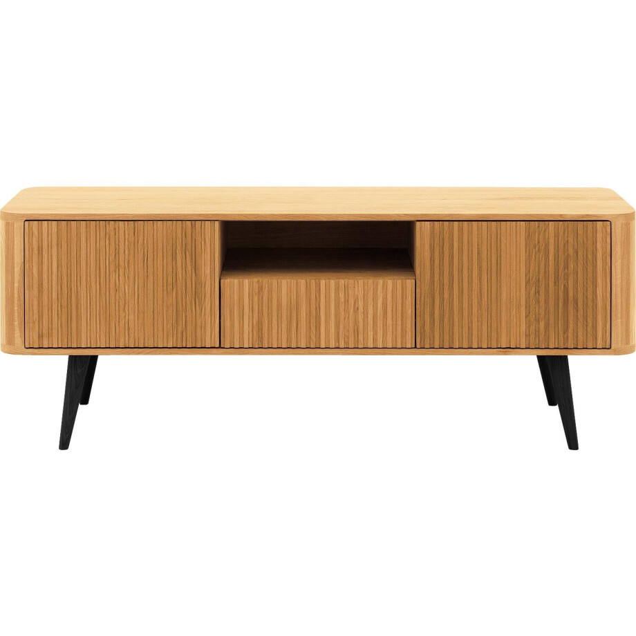 Goossens Tv Meubel Seppe, 2 deuren 1 lade 1 open vak 135 cm breed Goossens Tv Meubel Seppe, 2 deuren 1 lade 1 open vak 135 cm breed afbeelding 1