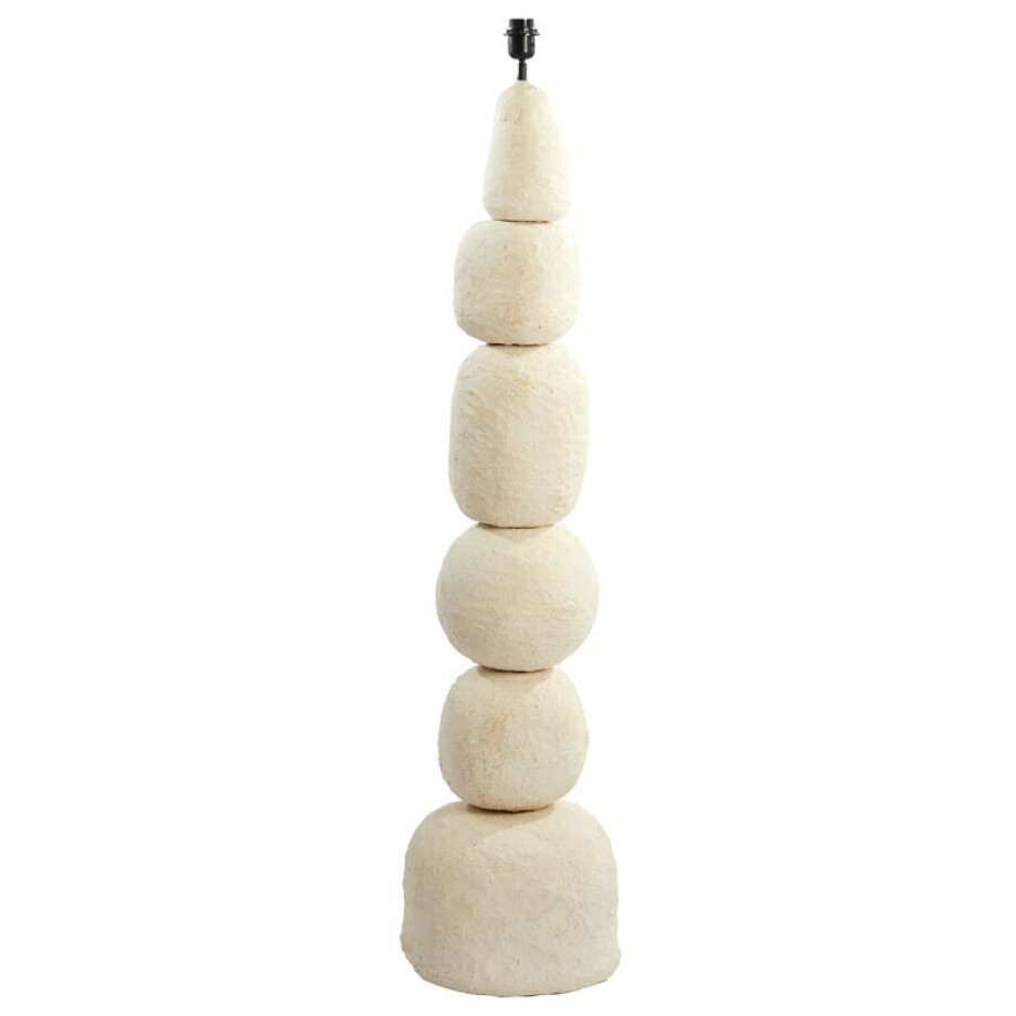 Light & Living Vloerlamp 'Marree' Papier Maché, 135cm, kleur Crème (excl. kap) afbeelding 1