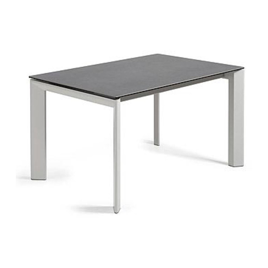 Kave Home Kave Home Axis, Axis uitschuifbare tafel van porselein met grijze poten 140 (200) cm (mtk0116) afbeelding 