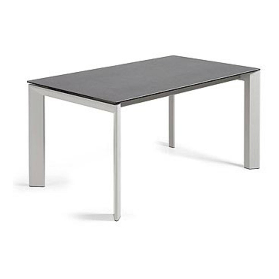 Kave Home Kave Home Axis, Axis uitschuifbare tafel van porselein met grijze poten 160 (220) cm (mtk0116) afbeelding 