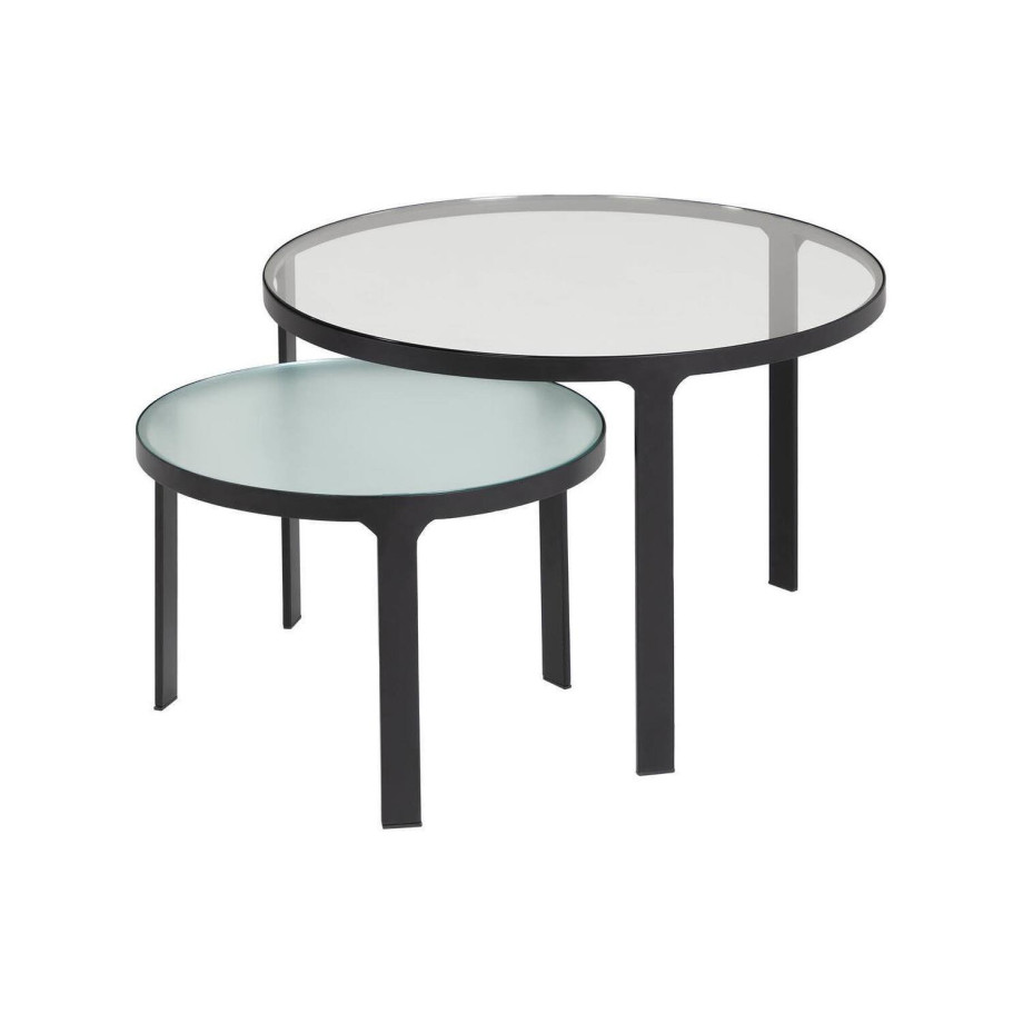 Kave Home Kave Home Sidetable Oni rond, glas transparant,, 70 x 43 x 70 cm afbeelding 