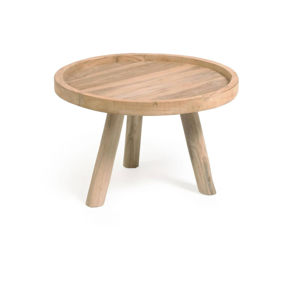 Kave Home Kave Home Sidetable Glenda rond, hout bruin,, 55 x 31 x 55 cm afbeelding 
