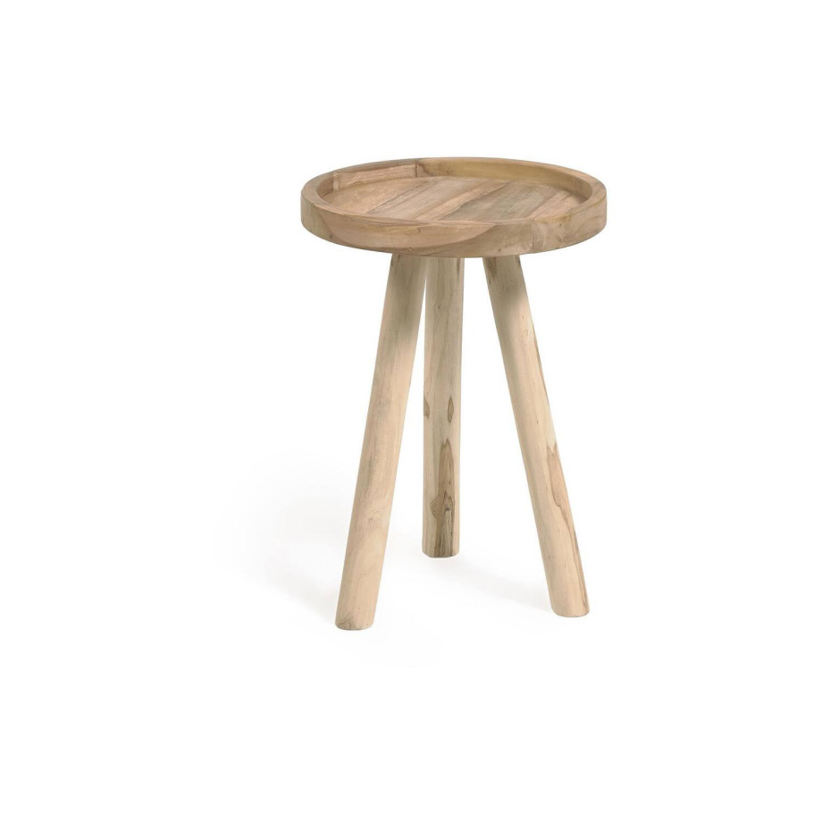 Kave Home Kave Home Sidetable Glenda rond, hout bruin,, 35 x 50 x 35 cm afbeelding 