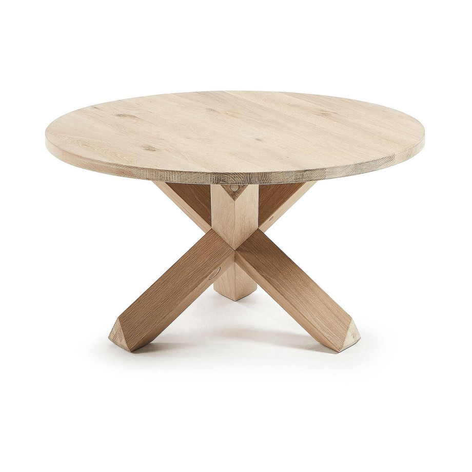 Kave Home Kave Home Eettafel Lotus rond, hout wit,, 65 x 45 x 65 cm afbeelding 