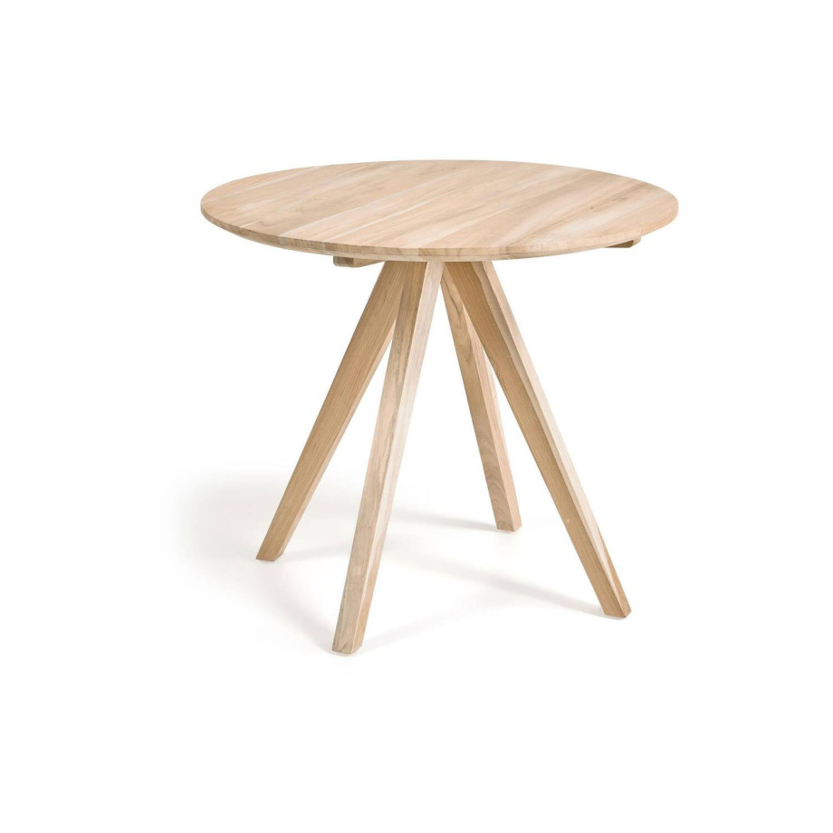 Kave Home Kave Home Maial, Mayal ronde eettafel massief teakhout Ø 90 cm afbeelding 