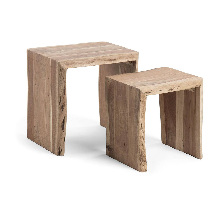 Kave Home Kave Home Sidetable Zuleika rechthoekig, hout beige,, 50 x 50 x 42 cm afbeelding 