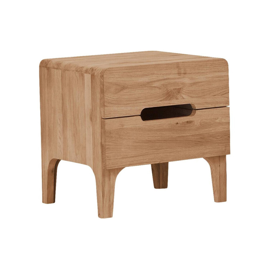 Goossens Excellent Nachtkastje Curve, Met 2 laden afbeelding 1