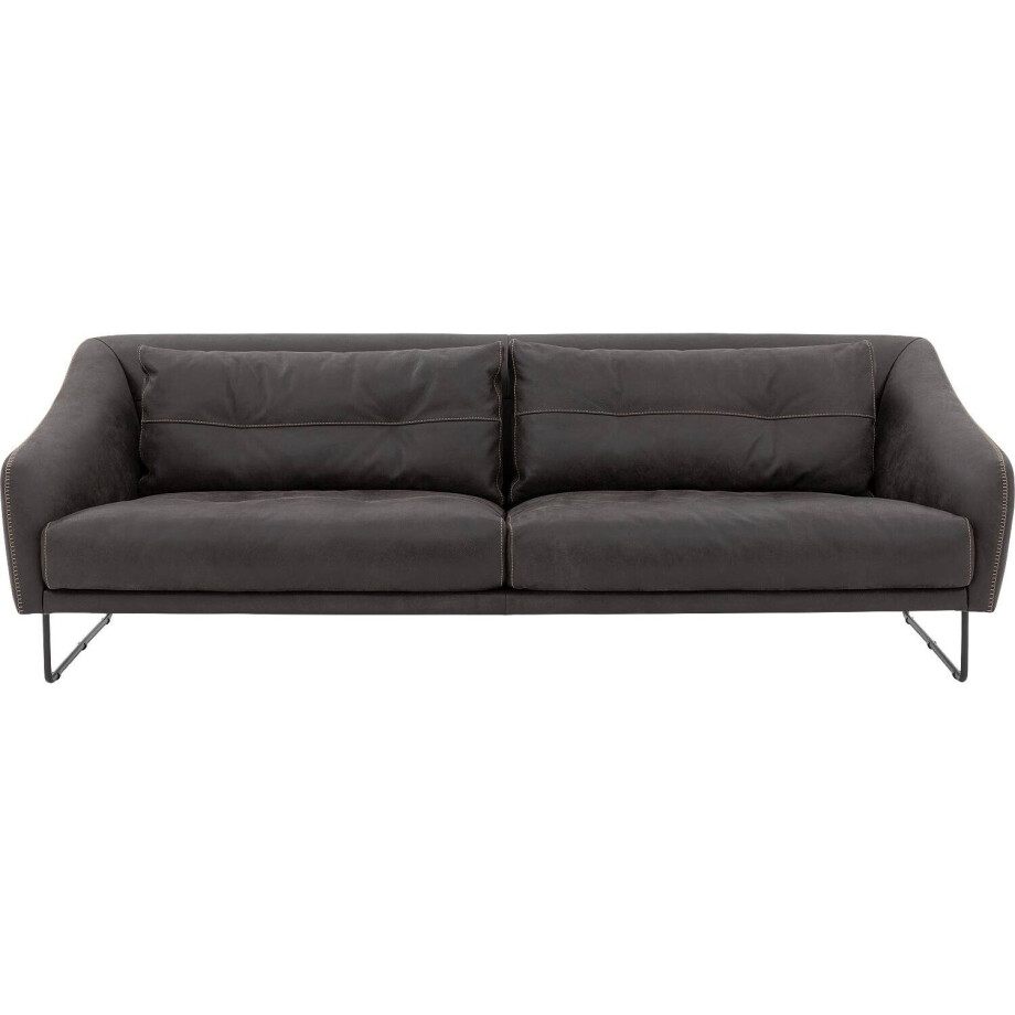 Goossens Excellent Bank Gs-2105 antraciet, leer, 3,5-zits, elegant chic afbeelding 1