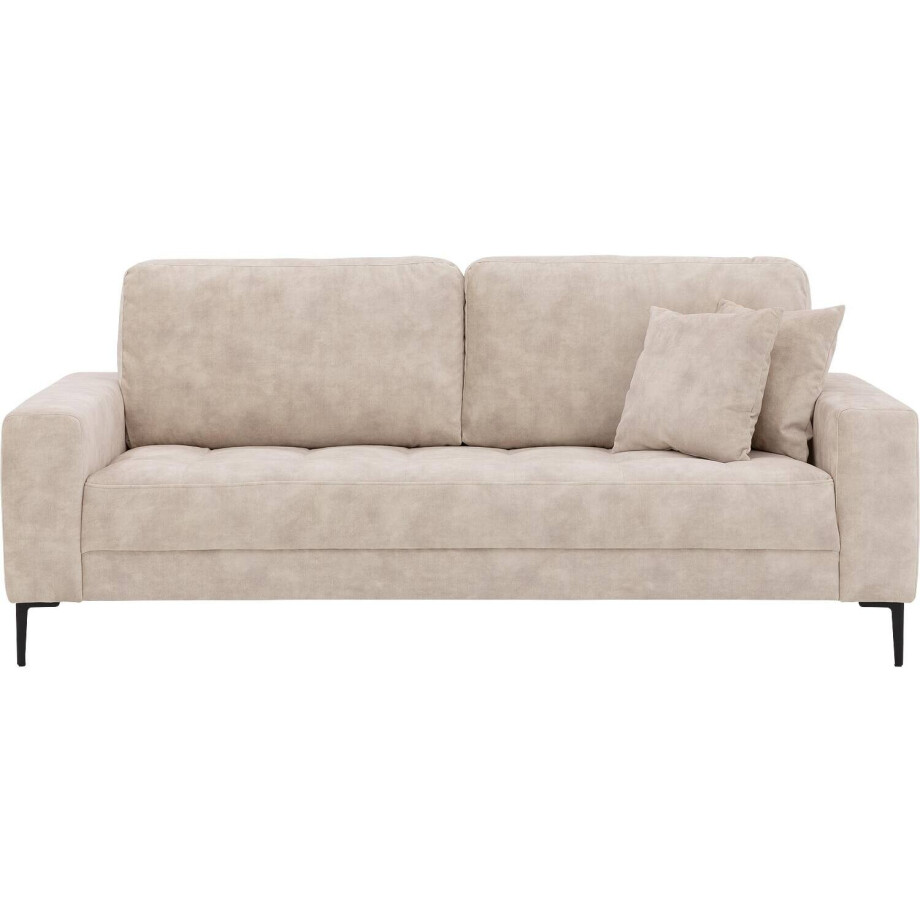 Goossens Bank Coco beige, stof, 2-zits, stijlvol landelijk afbeelding 1