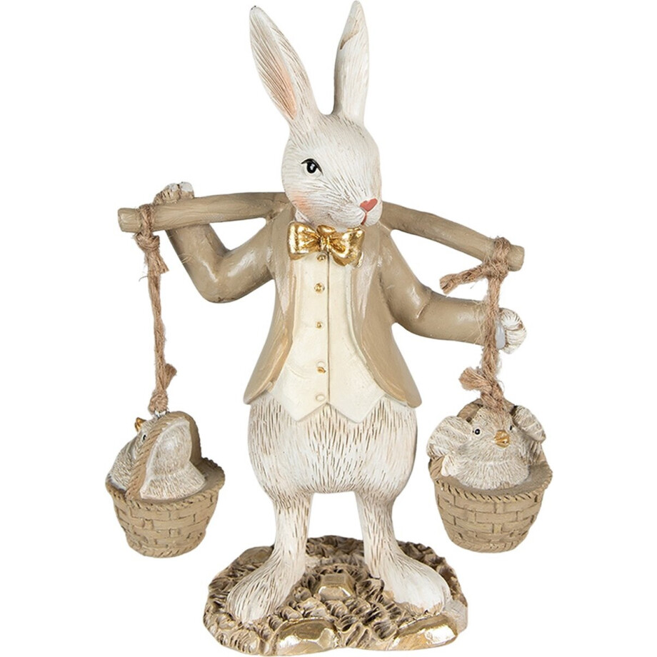 Clayre & Eef Beeld Konijn 17 cm Beige Bruin Polyresin Clayre & Eef Beeld Konijn 17 cm Beige Bruin Polyresin afbeelding 1