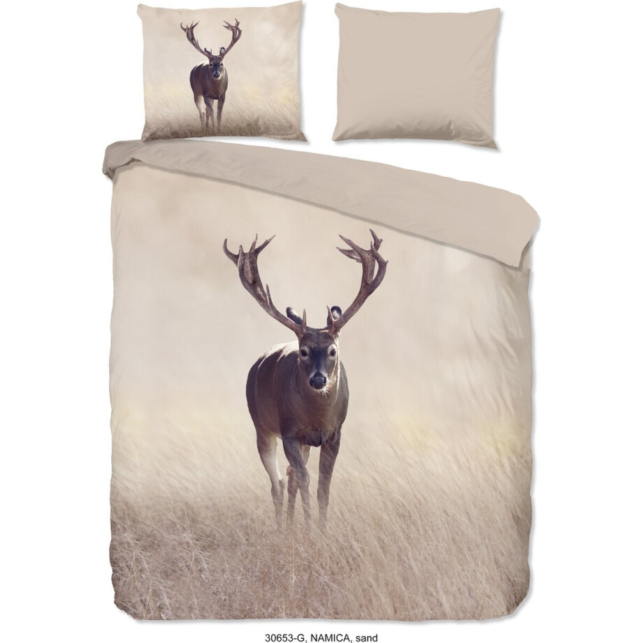 Good Morning Dekbedovertrek "edelhert" - Zand - (240x200/220 cm) - Katoen afbeelding 1
