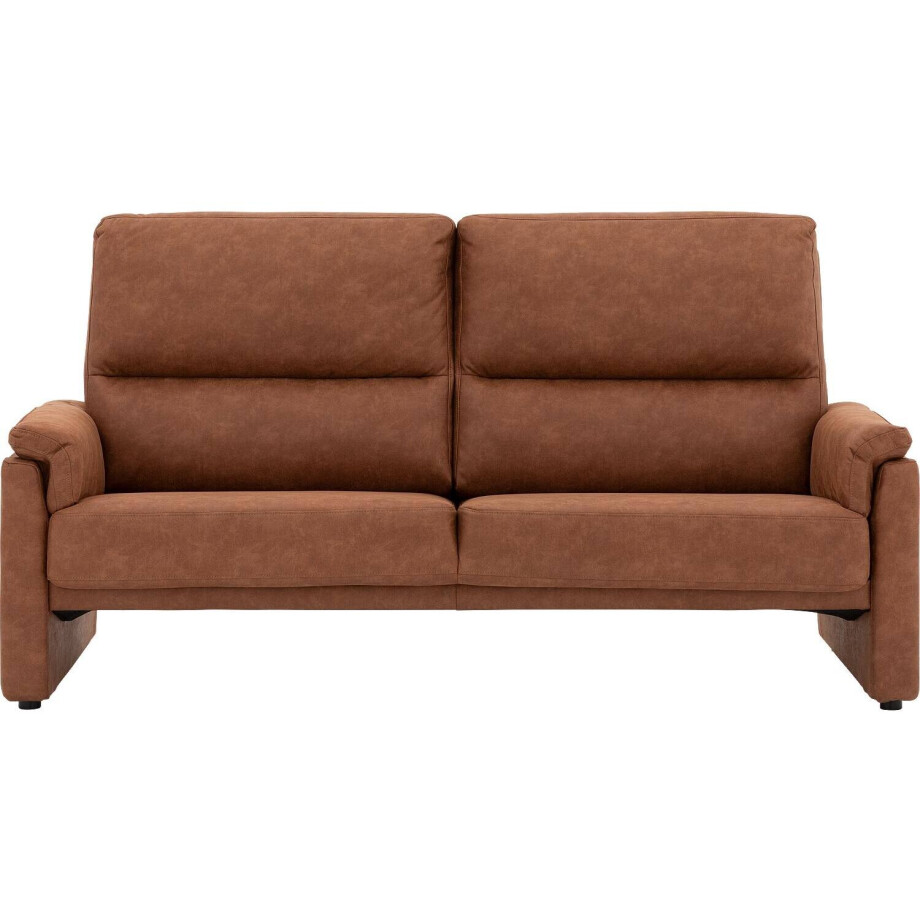 Goossens Bank Pim bruin, micro leer, 3-zits, urban industrieel afbeelding 1